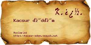 Kacsur Ádám névjegykártya