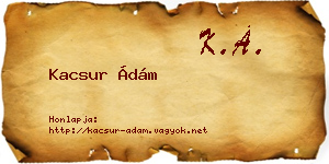 Kacsur Ádám névjegykártya