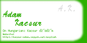 adam kacsur business card